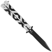 Third Decor Habitat Balisong Grey/Black Aluminum, Black Butterfly Knife (12313)
