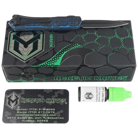 Nóż automatyczny OTF Heretic Manticore S D/E Breakthrough Blue Aluminium, Black DLC MagnaCut by Tony Marfione Jr.(H024F-6A-BRBLU)