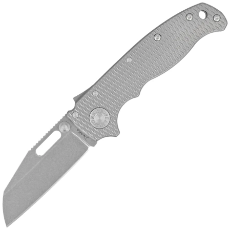Demko AD20.5 Shark Foot Knife Milled Titanium, Stonewashed CPM 20CV by Andrew Demko (205-20CV-TI-TEX-SF)