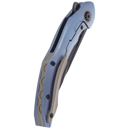 Nóż składany Bestech Marukka Blue Titanium, Black Stonewashed M390 by Kombou (BT2002B)