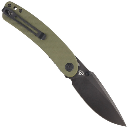 Nóż składany Kubey Momentum Green G10, Dark Stonewashed AUS-10 by Sherif Manganas (KU344G)