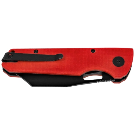 Nóż składany Bestechman Guardian Red G10 w/ Carbon Fiber Pattern, Black PVD D2 (BMK11F)