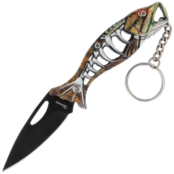 Nóż wędkarski brelok Martinez Albainox Golden Aluminium, Black 3Cr13Mov (18504-GD)