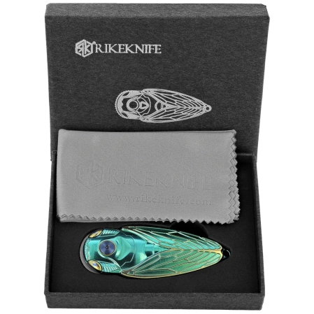 Rike Knife RK Cicada-GG Green / Gold Titanium, Bead Blasted M390