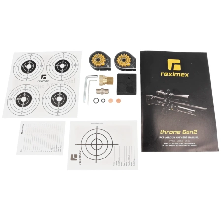 Wiatrówka PCP Reximex Throne Gen 2 FDE Carbon 4.5 mm z regulatorem i tłumikiem