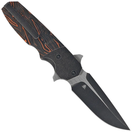 Bestech Freefall Black Titanium/Black-Orange G10 Knife, Black Stonewashed/Satin CPM S35VN by Jason Clark (BT2007B)