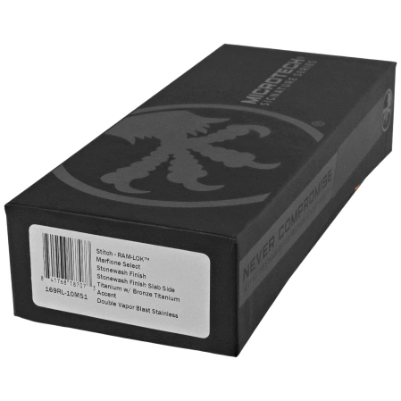 Nóż składany Microtech Marfione Select Stitch Ram-Lok S/E Slab Side Titanium, Ti Bronze HW, Double Vapor Blast M390MK by Borka Blades and Tony Marfione (169RL-10MS1)