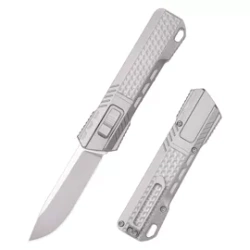 Nóż grawitacyjny Remette Sharp Leopard Gray Titanium, Hand Grinding Pearlescent M390 (RTSLA)