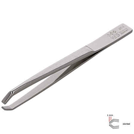Tweezers bent straight YES Solingen 80mm Nickel plated (96114)