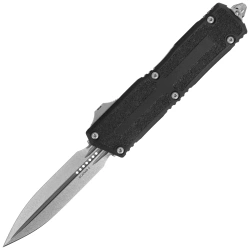 Nóż automatyczny OTF Microtech Scarab II Gen III D/E Black Aluminium, Stonewashed M390MK by Tony Marfione (1280-10)
