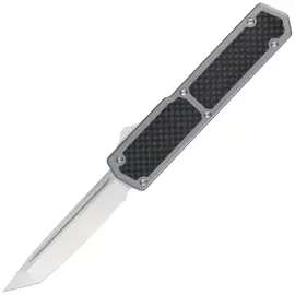 TacKnives TAKCOM Vigor V2 Carbon Fiber / Grey Aluminum, Satin CPM 154CM OTF automatic knife