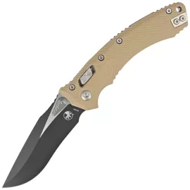 Microtech Amphibian Ram-Lok S/E Knife Tan Fluted G10, Black M390MK by Tony Marfione (137RL-1FLGTTA)