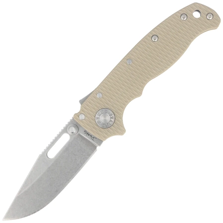 Demko AD20.5 Clip Point Knife Coyote Tan G10, Stonewashed CPM 3V by Andrew Demko (205-3V-CTCP)