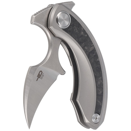 Nóż składany Bestech Strelit Grey Titanium/Marbled Carbon Fiber, Satin/Stonewashed M390 by Ostap Hel (BT2103M)