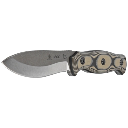 Nóż Fox Ego Black/Coyote Tan G10, Stonewashed AISI 1095 by Alfredo Doricchi (TK-FX01)