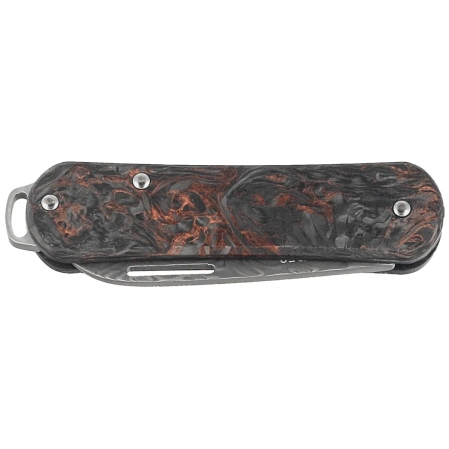 Fox Vulpis 108 LE No 123/250 Dark Matter Fat Carbon, Super Clean Damascus by Balbach Damast Pocket Knife (FX-VPDAM108 DMCO)