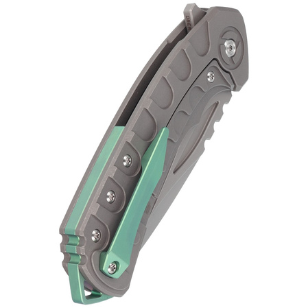 Nóż składany Bestech Buwaya Grey Titanium, Dark Bead Blast Stonewashed M390 by Kombou (BT2203B)