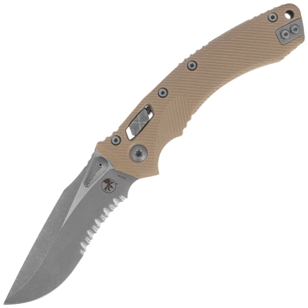 Nóż składany Microtech Amphibian Ram-Lok S/E Fluted Tan G-10, Apocalyptic P/S M390MK by Tony Marfione (137RL-11APFLGTTA)