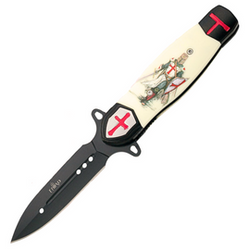Third Decor Habitat Templar 1610N Black Aluminium/White ABS, Black 420 assisted knife