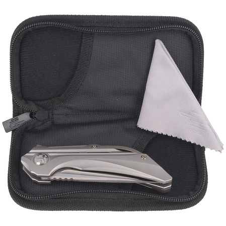 Bestech Vigil Gray Titanium, Satin M390 by Kombou Knife (BT2201A)