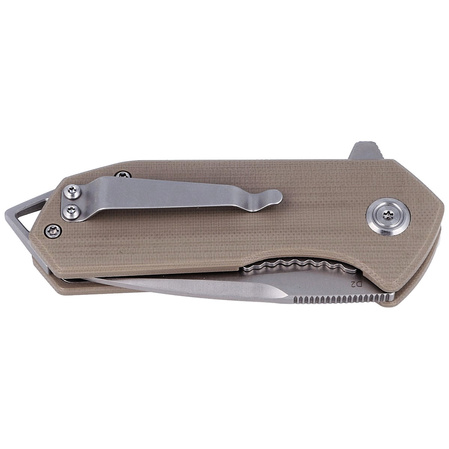 Kubey Campe KU203G Knife Khaki G10, Bead Blasted D2