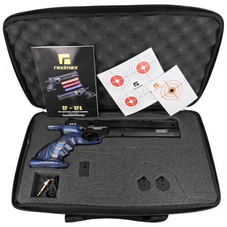 Reximex RPA Blue Laminated 4.5mm PCP Air Pistol with Regulator