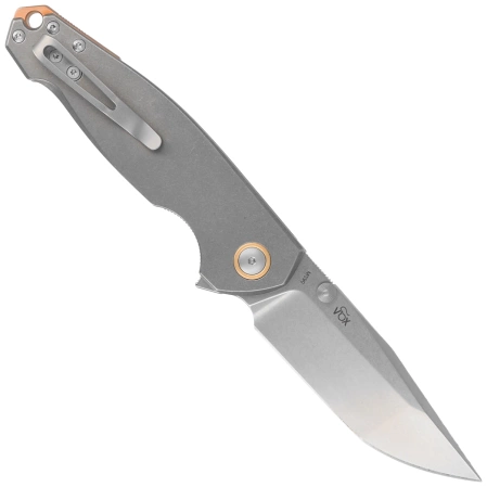 Viper Katla Gray Titanium, Stonewashed M390 by Jesper Voxnæs Knife (V5982TI)