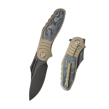 Kubey KB Knives Stroller Bronze Titanium/Damtanium CamoCarbon, Blackwashed CPM 20CV by Utilizator (KB384C)