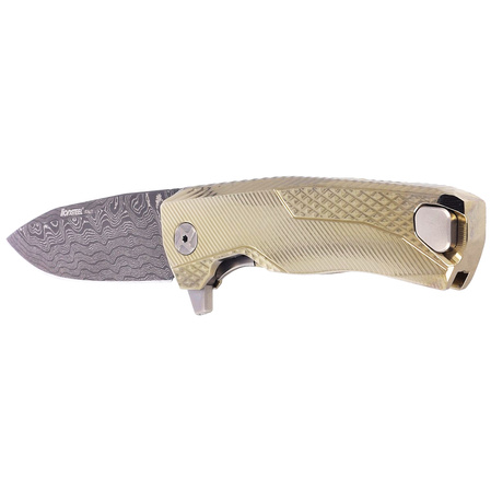 Nóż składany LionSteel ROK Gold Titanium, Chad Nichols Scrambled Damascus (ROK DD GL)