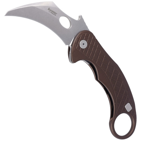 Nóż składany LionSteel L.E.One Karambit Earth Brown Aluminium, Stonewashed MagnaCut by Emerson Design (LE1 A ES)