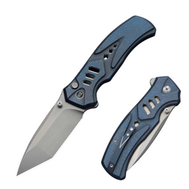 Nóż składany WeKnife Zentron Blue Titanium, Stonewashed M390 (WE24094-4)
