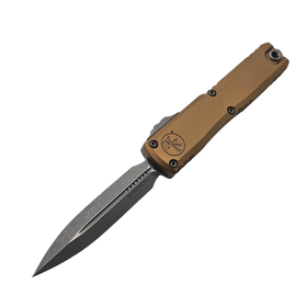 Microtech Ultratech Gen IV D/E OTF Knife Tan Aluminum, Apocalyptic M390MK by Tony Marfione (11224-10APTA)