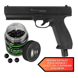 Zestaw Pistolet RAM Vesta Defence PDW50 .50 cal 17J + Kule stalowe Vesta Defence Steel Core .50, 50 szt.