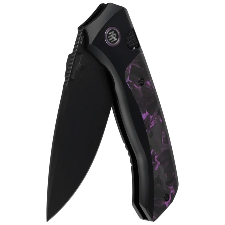 Nóż składany Remette RT-Steed Black Titanium/Black-Pink Carbon Fiber, Black DLC M390 (RTWS-BY)