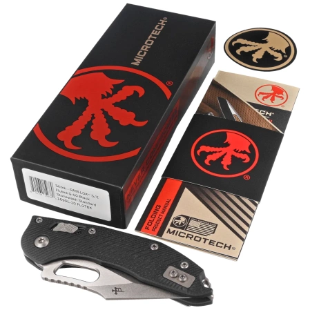 Microtech Stitch Ram-Lok S/E Knife Black Fluted G10, Stonewashed M390MK by Borka Blades and Tony Marfione (169RL-10FLGTBK)