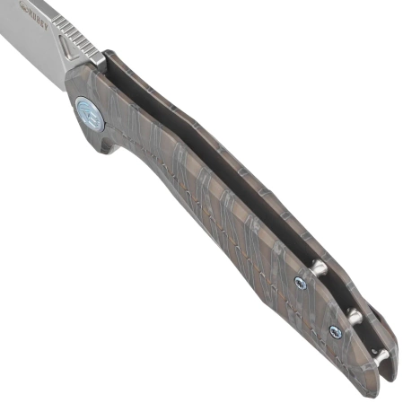 Nóż składany Kubey Nova FL KB235G Flamed Titanium, Bead Blasted 14C28N
