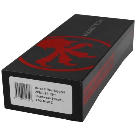 Microtech Hera II Mini Bayonet OTF Knife Zombie Aluminium, Stonewashed M390MK by Tony and Sean Marfione (1701M-10Z)