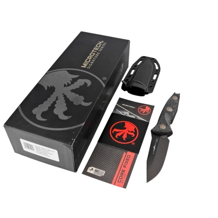 Microtech Socom Alpha Mini S/E Signature Black Carbon Fiber, Black DLC M390 by Tony Marfione (113M-1DLCCFS)