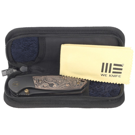 WE Knife Nitro Mini Black Titanium / Copper Foil Carbon Fiber, Black Stonewashed CPM 20CV by Peter Carey (WE22015-2)