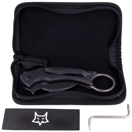 FOX Karambit Black Bird Black Carbon Fiber / Bronze Titanium, Black ELMAX by Bastinelli (FX-591 TIC BR)