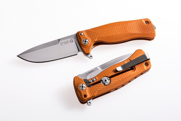 Nóż składany LionSteel SR22A Orange Aluminum, Satin Sleipner by Molletta (SR22A OS)