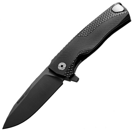 LionSteel ROK Knife Black Aluminum, Black M390 by Molletta (ROK A BB)