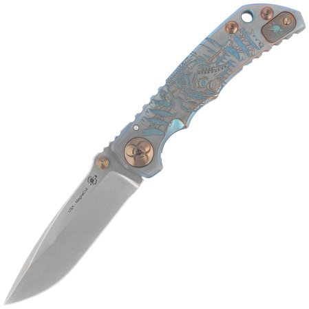Nóż składany Spartan Blades Harsey Folder Special Edition Plague Doctor Green Titanium, Bronze HW, Satin MagnaCut by William W. Harsey Jr. (SF5DOCTOR)