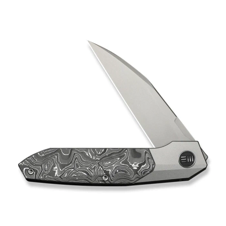 Nóż składany WeKnife Brr15 Gray Titanium/Aluminium Foil Carbon Fiber, Stonewashed M390 by Rafal Brzeski (WE24007-2)