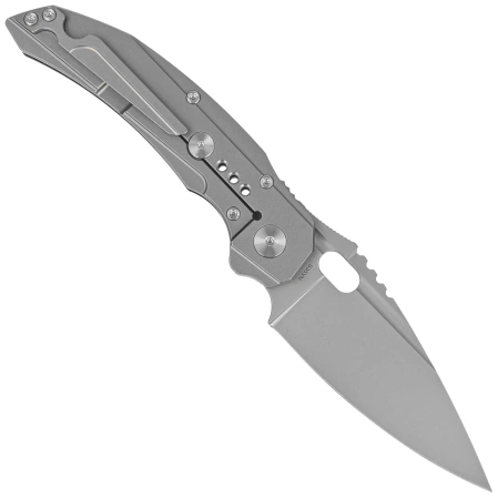 Bestech Exploit Grey Titanium/Carbon Fiber Knife, Stonewashed CPM S35VN by Todd Knife and Tool (BT2005F)