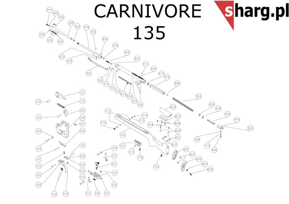 Stock rear screw for Hatsan MOD 33-155, Dominator 200, Striker, Proxima (778)