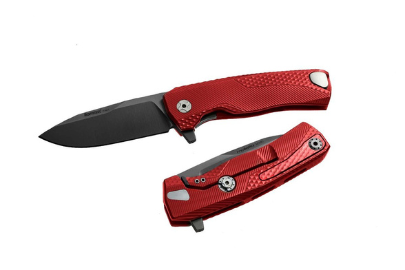 Nóż składany LionSteel ROK Red Aluminium, Black M390 by Molletta (ROK A RB)