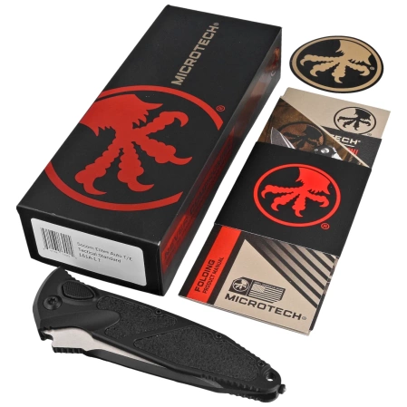 Microtech Socom Elite Auto T/E Automatic Knife Black Aluminum, Tactical M390 by Tony Marfione (161A-1T)