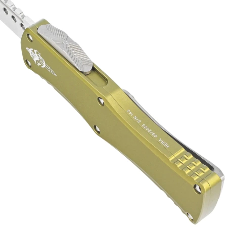 Microtech Hera Hellhound T/E Signature OD Green Aluminum, Stonewashed M390 by Tony and Sean Marfione