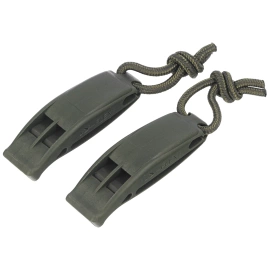 Gwizdek alarmowy Mil-Tec Signaling Whistle Tactical MOLLE Olive 2 szt. (16328601)